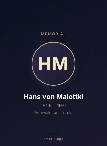 Memorial portrait of Hans von Malottki