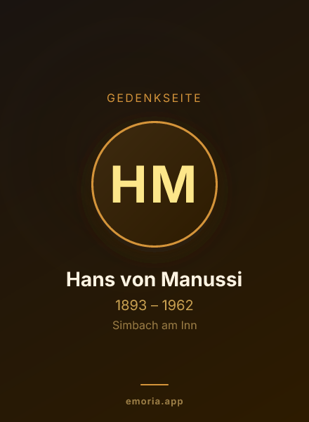 Gedenkportrait von Hans von Manussi