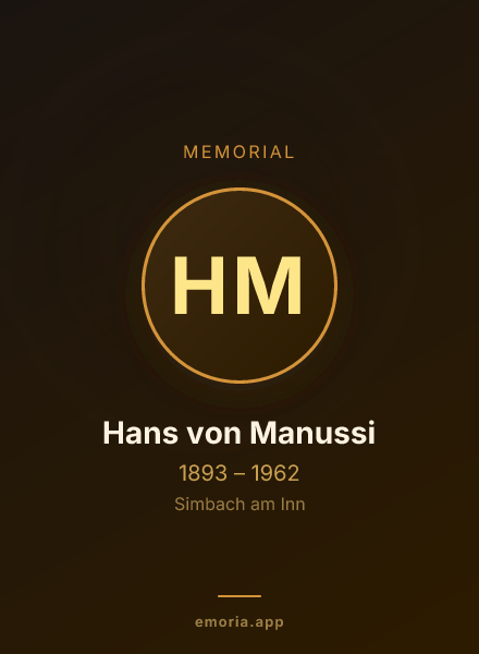 Memorial portrait of Hans von Manussi