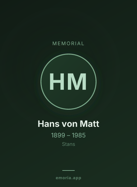 Memorial portrait of Hans von Matt