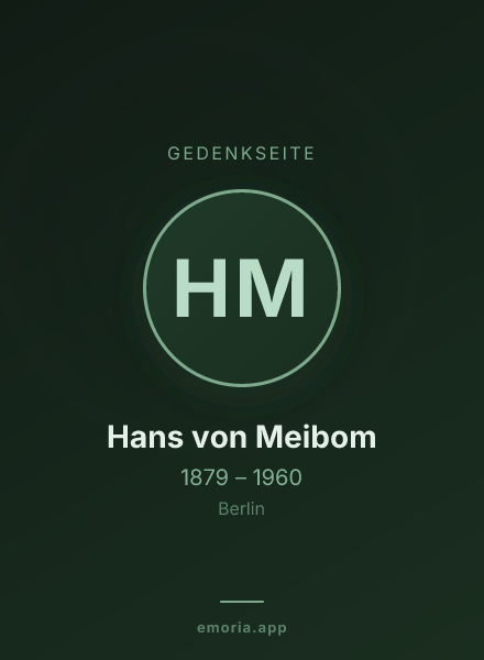 Gedenkportrait von Hans von Meibom