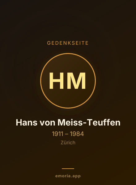 Gedenkportrait von Hans von Meiss-Teuffen
