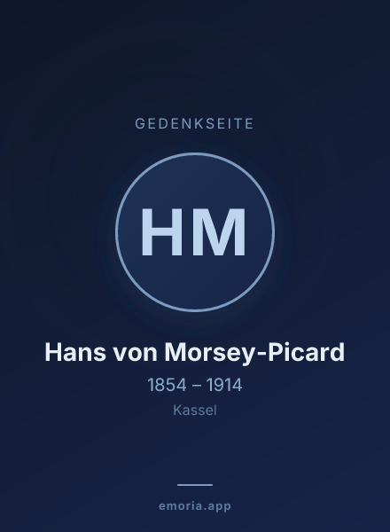 Gedenkportrait von Hans von Morsey-Picard