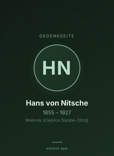 Gedenkportrait von Hans von Nitsche