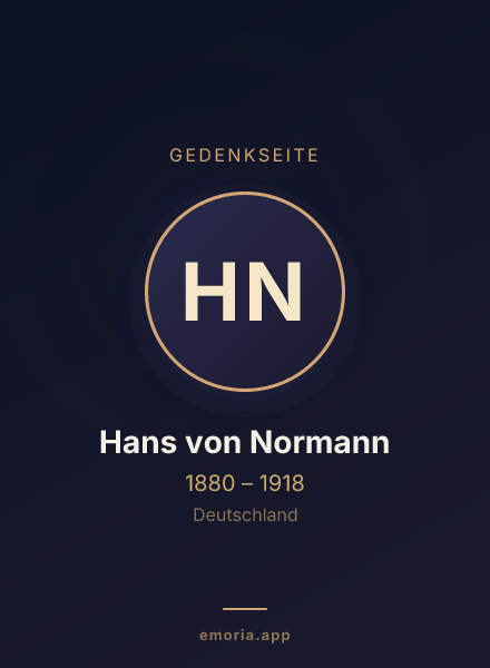 Gedenkportrait von Hans von Normann