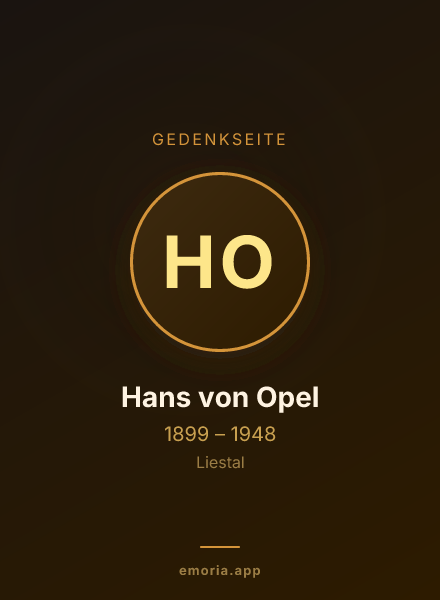 Gedenkportrait von Hans von Opel
