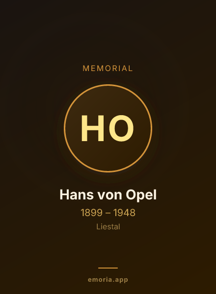 Memorial portrait of Hans von Opel