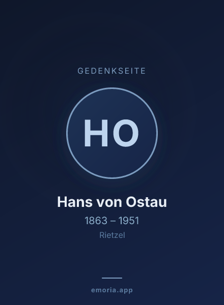 Gedenkportrait von Hans von Ostau