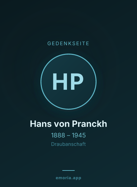 Gedenkportrait von Hans von Pranckh