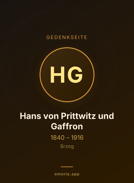 Gedenkportrait von Hans von Prittwitz und Gaffron