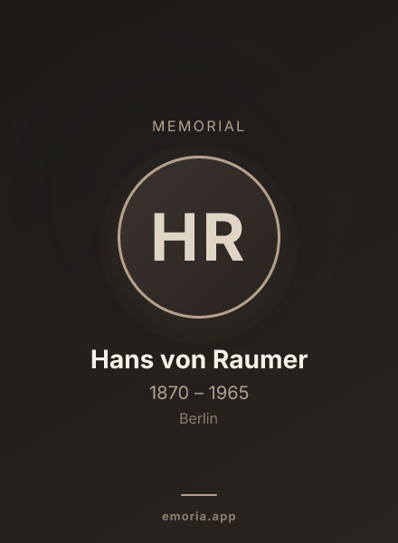 Memorial portrait of Hans von Raumer