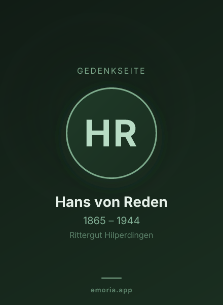 Gedenkportrait von Hans von Reden
