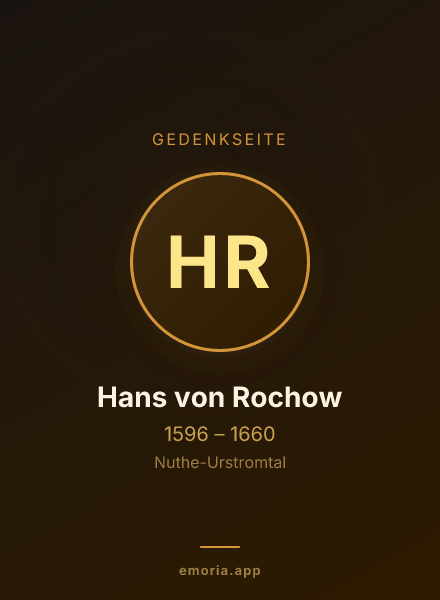 Gedenkportrait von Hans von Rochow