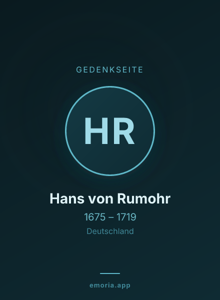 Gedenkportrait von Hans von Rumohr