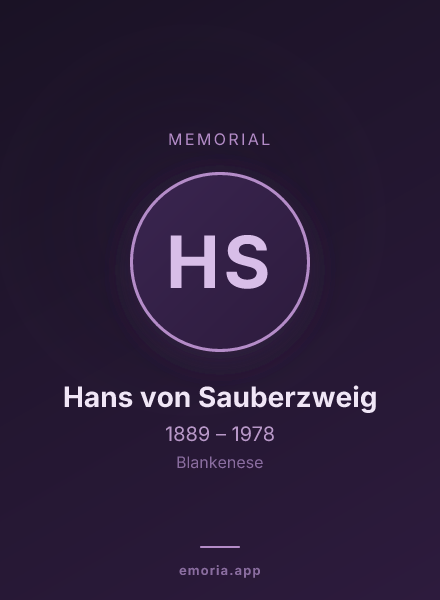 Memorial portrait of Hans von Sauberzweig