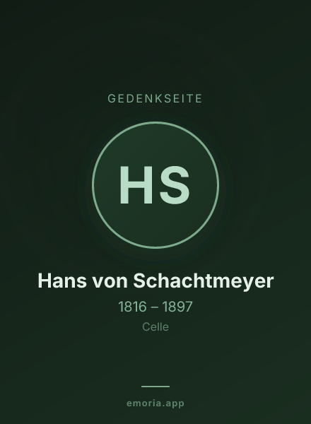 Gedenkportrait von Hans von Schachtmeyer