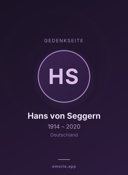 Gedenkportrait von Hans von Seggern