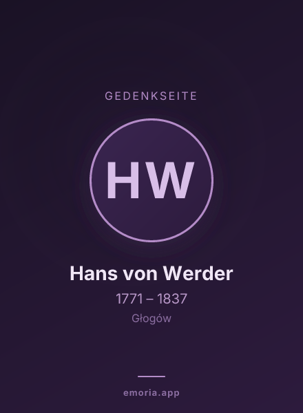 Gedenkportrait von Hans von Werder