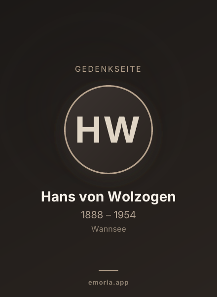 Gedenkportrait von Hans von Wolzogen