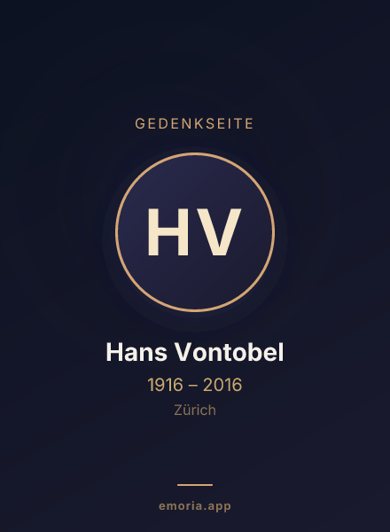 Gedenkportrait von Hans Vontobel