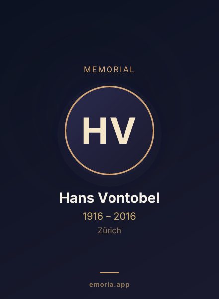 Memorial portrait of Hans Vontobel