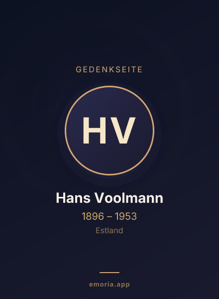 Gedenkportrait von Hans Voolmann