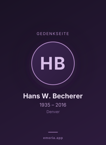 Gedenkportrait von Hans W. Becherer