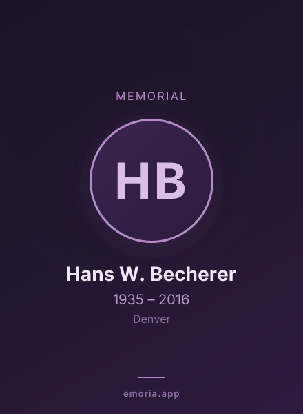 Memorial portrait of Hans W. Becherer