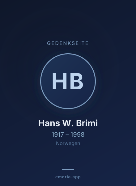Gedenkportrait von Hans W. Brimi