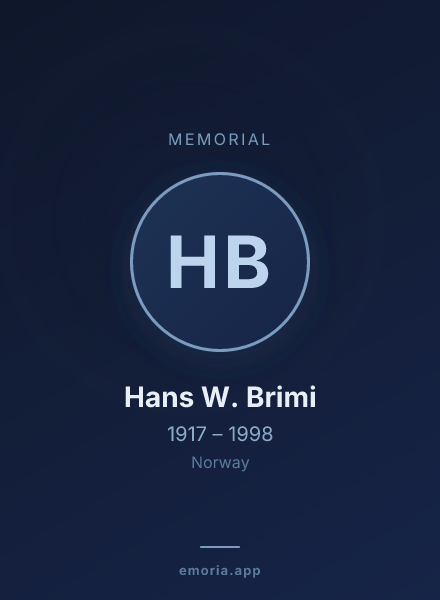 Memorial portrait of Hans W. Brimi