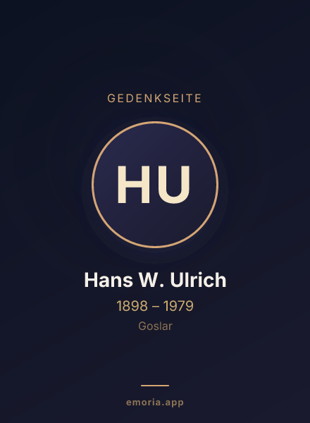 Gedenkportrait von Hans W. Ulrich