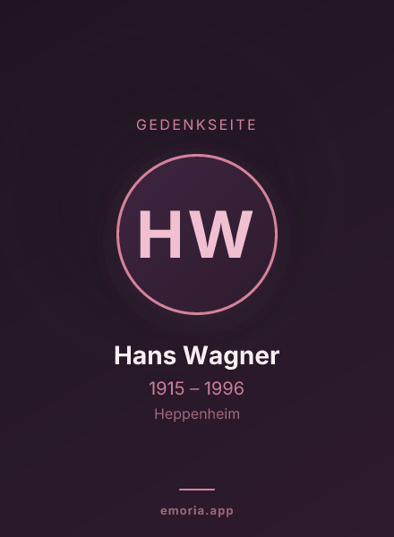 Gedenkportrait von Hans Wagner