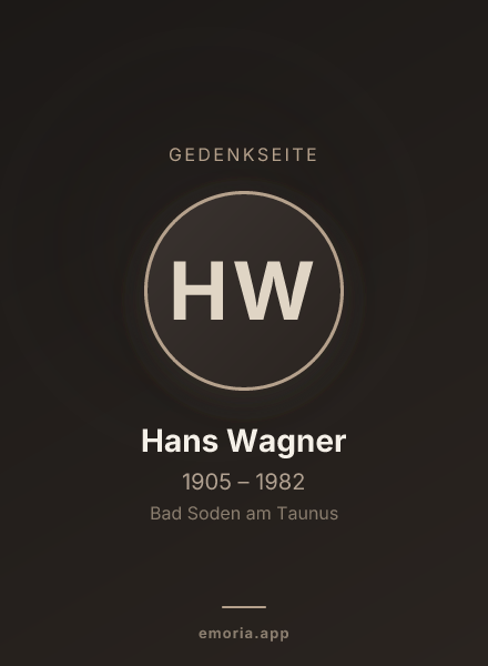 Gedenkportrait von Hans Wagner