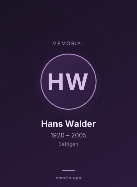 Memorial portrait of Hans Walder
