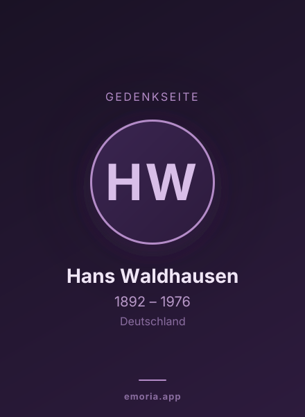 Gedenkportrait von Hans Waldhausen