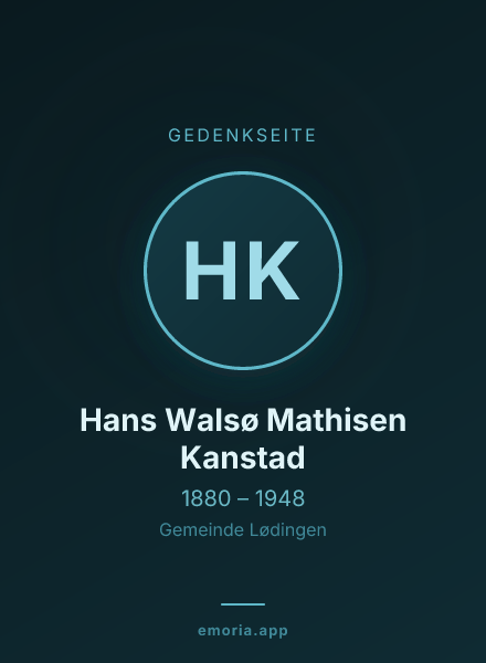 Gedenkportrait von Hans Walsø Mathisen Kanstad