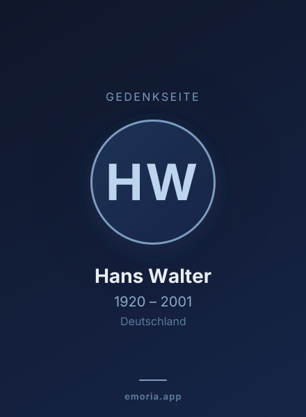 Gedenkportrait von Hans Walter