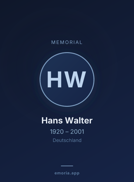 Memorial portrait of Hans Walter
