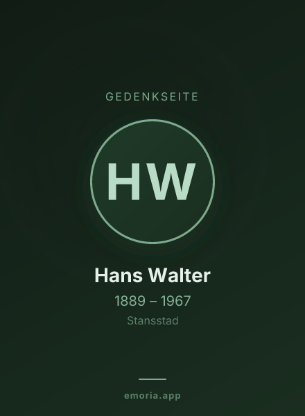 Gedenkportrait von Hans Walter