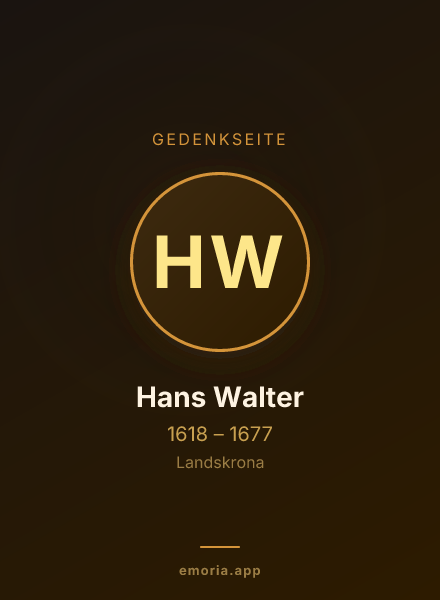 Gedenkportrait von Hans Walter