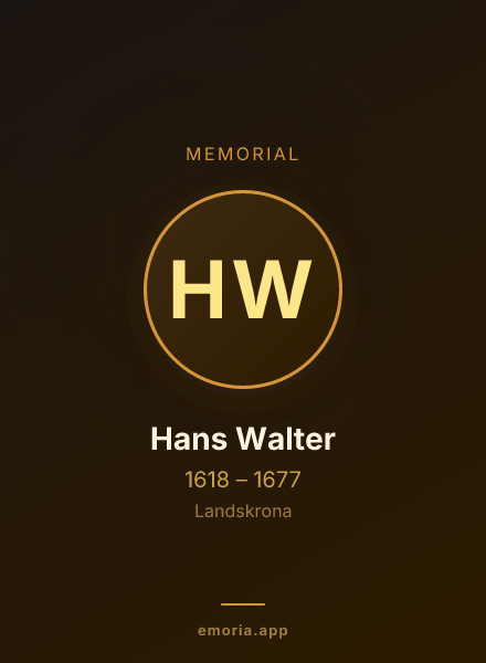 Memorial portrait of Hans Walter