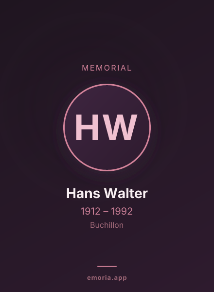 Memorial portrait of Hans Walter
