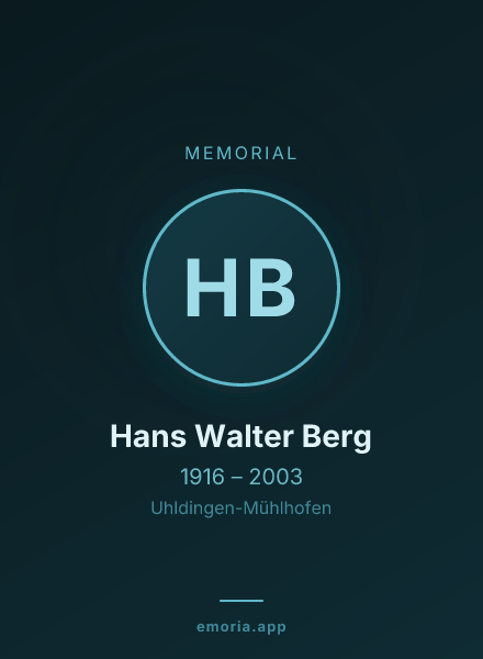 Memorial portrait of Hans Walter Berg