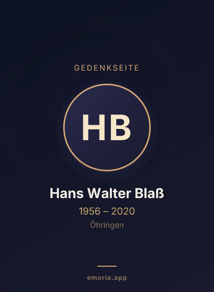 Gedenkportrait von Hans Walter Blaß