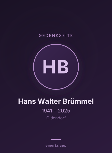 Gedenkportrait von Hans Walter Brümmel