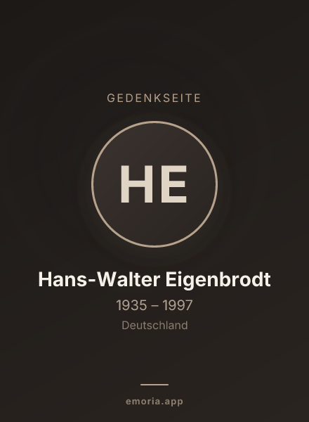 Gedenkportrait von Hans-Walter Eigenbrodt