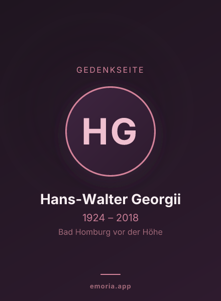 Gedenkportrait von Hans-Walter Georgii