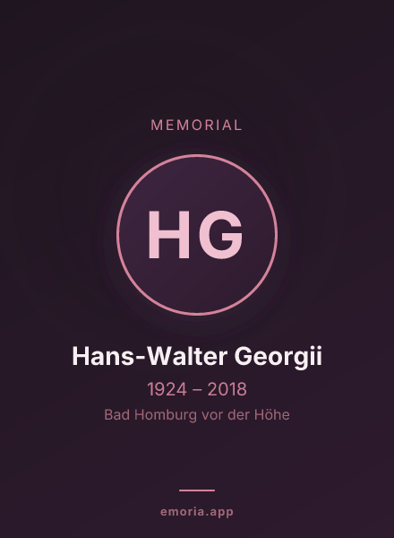 Memorial portrait of Hans-Walter Georgii