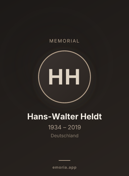 Memorial portrait of Hans-Walter Heldt