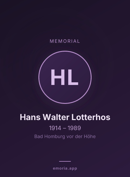 Memorial portrait of Hans Walter Lotterhos